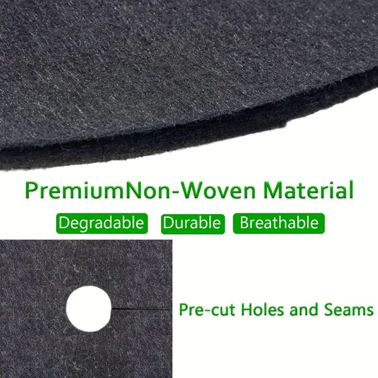 Pack of 5, 16.5-inch non-woven fabric tree cover ring tree protection pad, tree grass mat, tree grass protective barrier pad round cloth, plant weed cloth cover breathable and moisturizing plant roots, control weeds growth