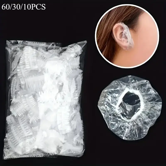 60/30/10pcs Disposable Retractable Ear Muffs, Simple Design, Protect Ears, Prevent Water from Entering Ears, Shower Ear Muffs, Transparent Ear Muffs, Swimming, Hairdressing, Dyeing, Perming, Bathing, Washing Hair, Ear Protection