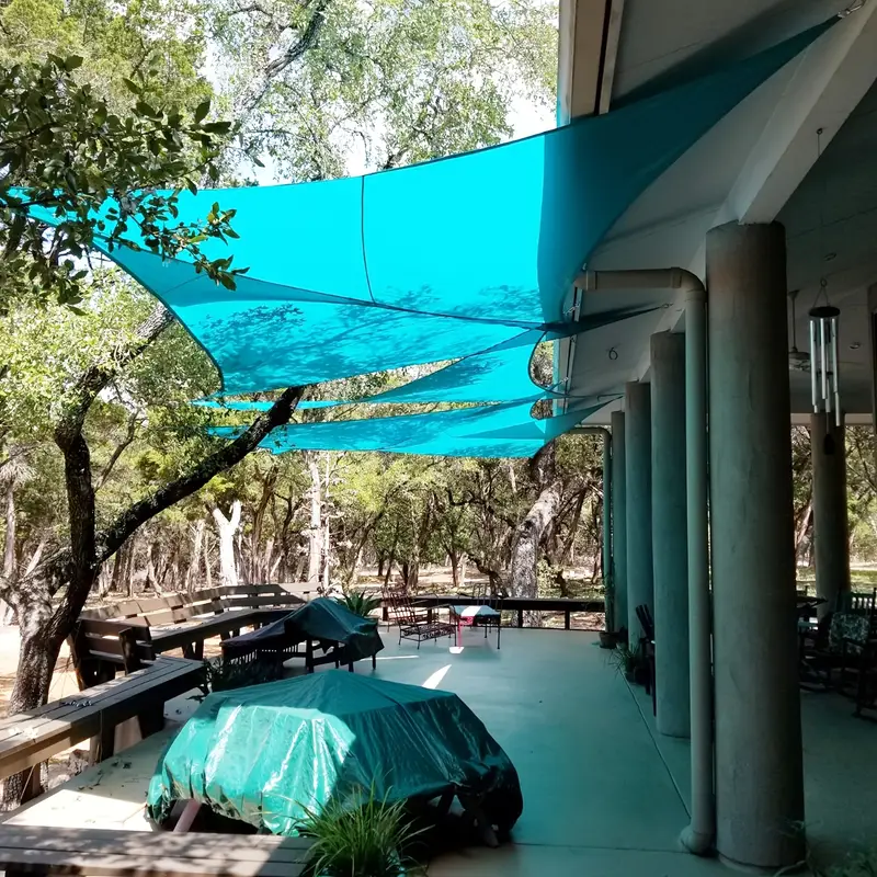1pc Blue Triangle Sun Shade Sail - 81- UV Protection, Durable Polyester Fabric, Adjustable Reusable Outdoor Canopy for Pool, Garden, Patio, Deck - Sun Protection & Comfort on Deck, Patio Cover, Sturdy Support